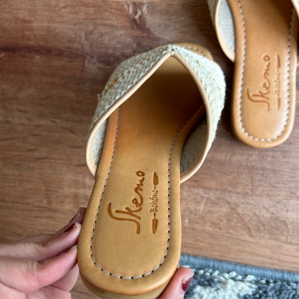 SKEMO Woven Hemp Leather Sandal women’s size 6 - Picture 10 of 14